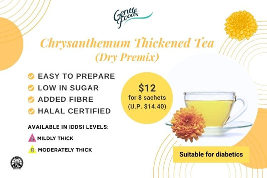GentleFoods Pre-Thickened Chrysanthemum Tea is Suitable for Diabetics