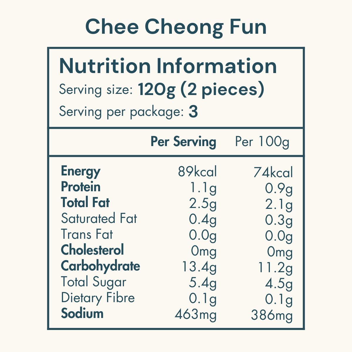 Chee Cheong Fun  6 pieces / Pack