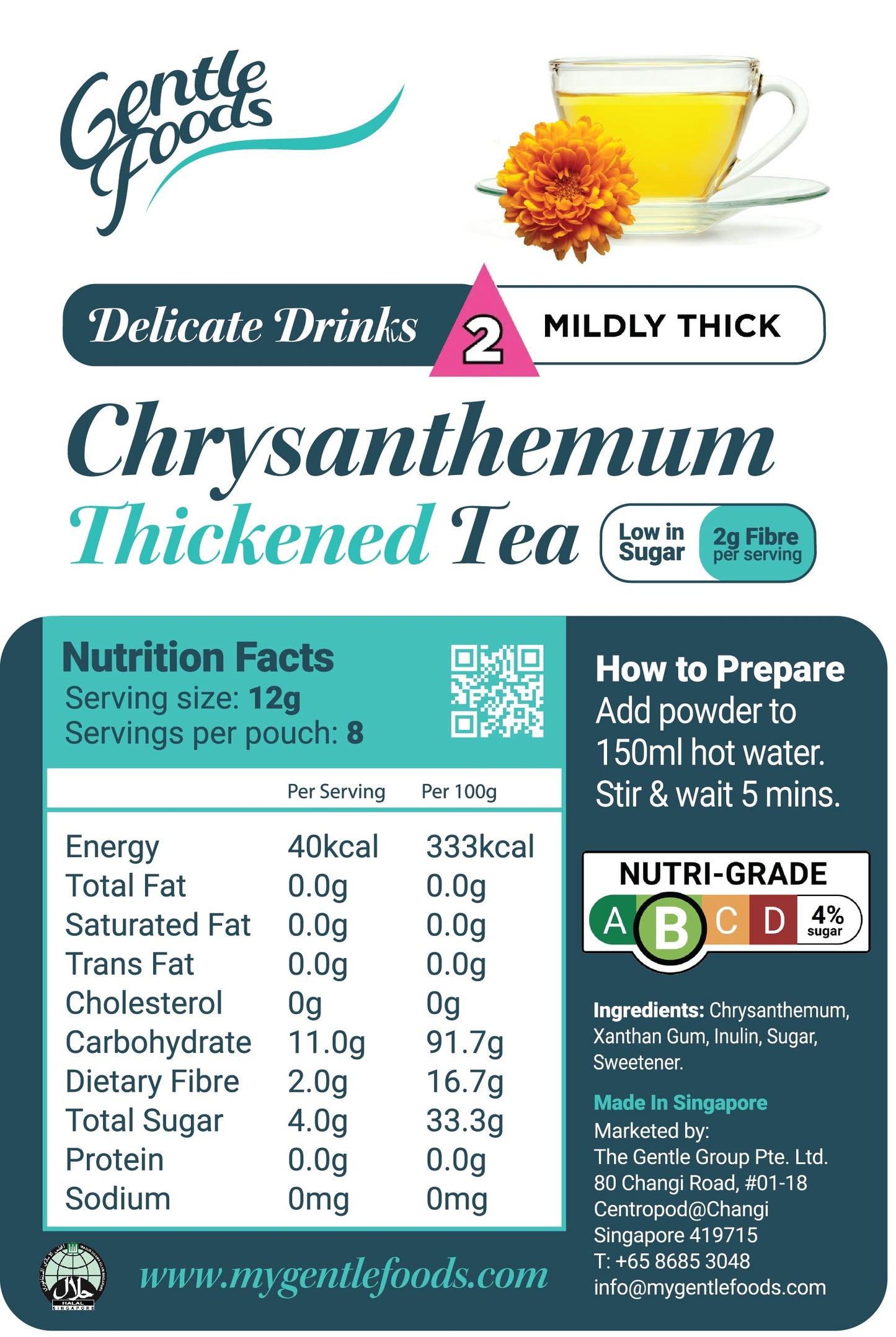 Chrysanthemum Thickened Tea - 40kcal, 2g Fibre