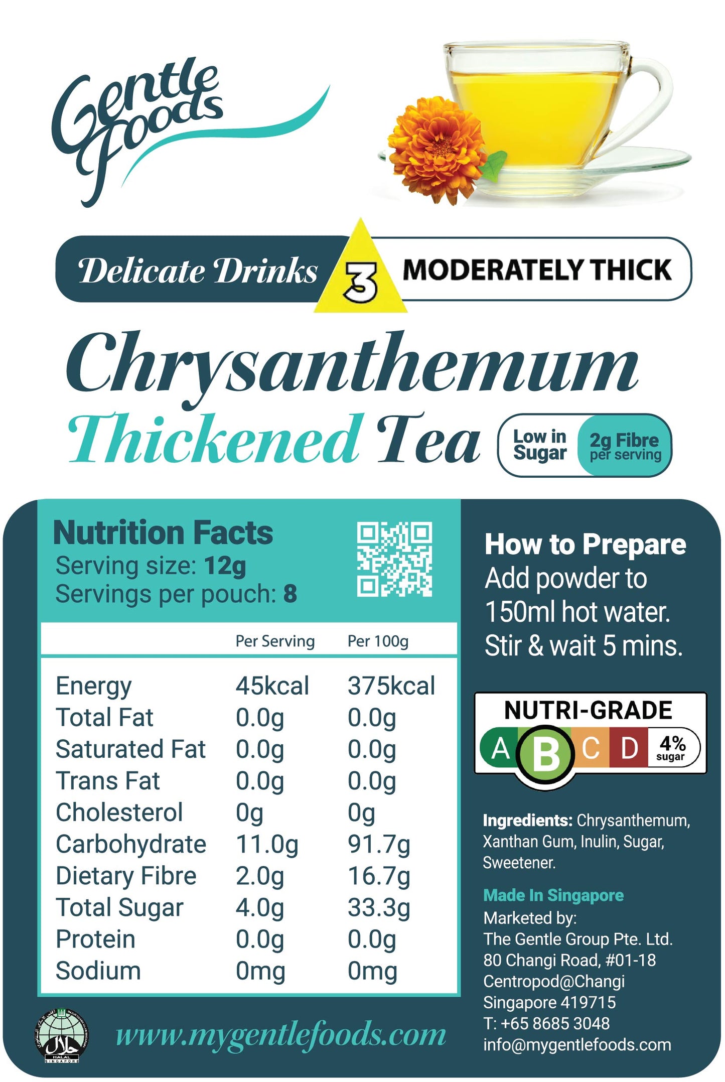 Chrysanthemum Thickened Tea - 40kcal, 2g Fibre