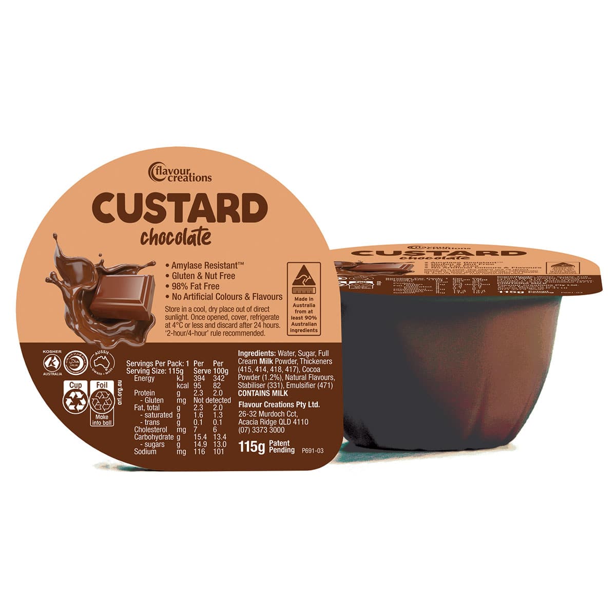 Chocolate Custard - 98% Fat Free - 95kcal, 2.3g Protein