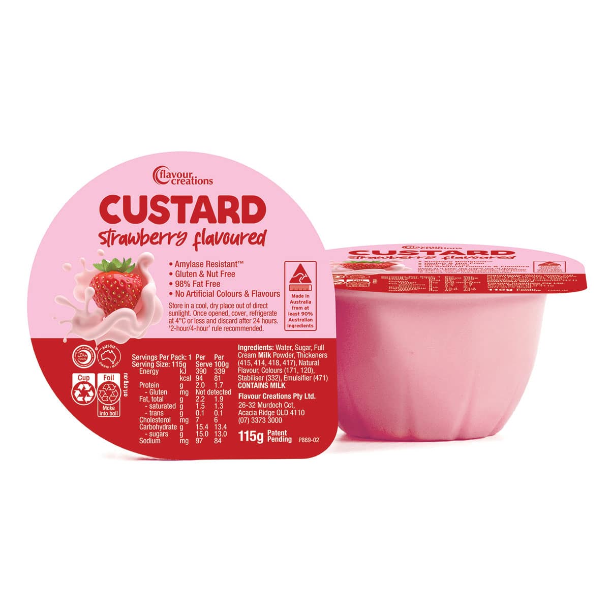 Strawberry Flavoured Custard - 98% fat free
