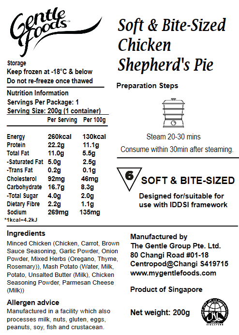 Soft & Bite-Sized Chicken Shepherd's Pie - 22.2g Protein, 260kcal